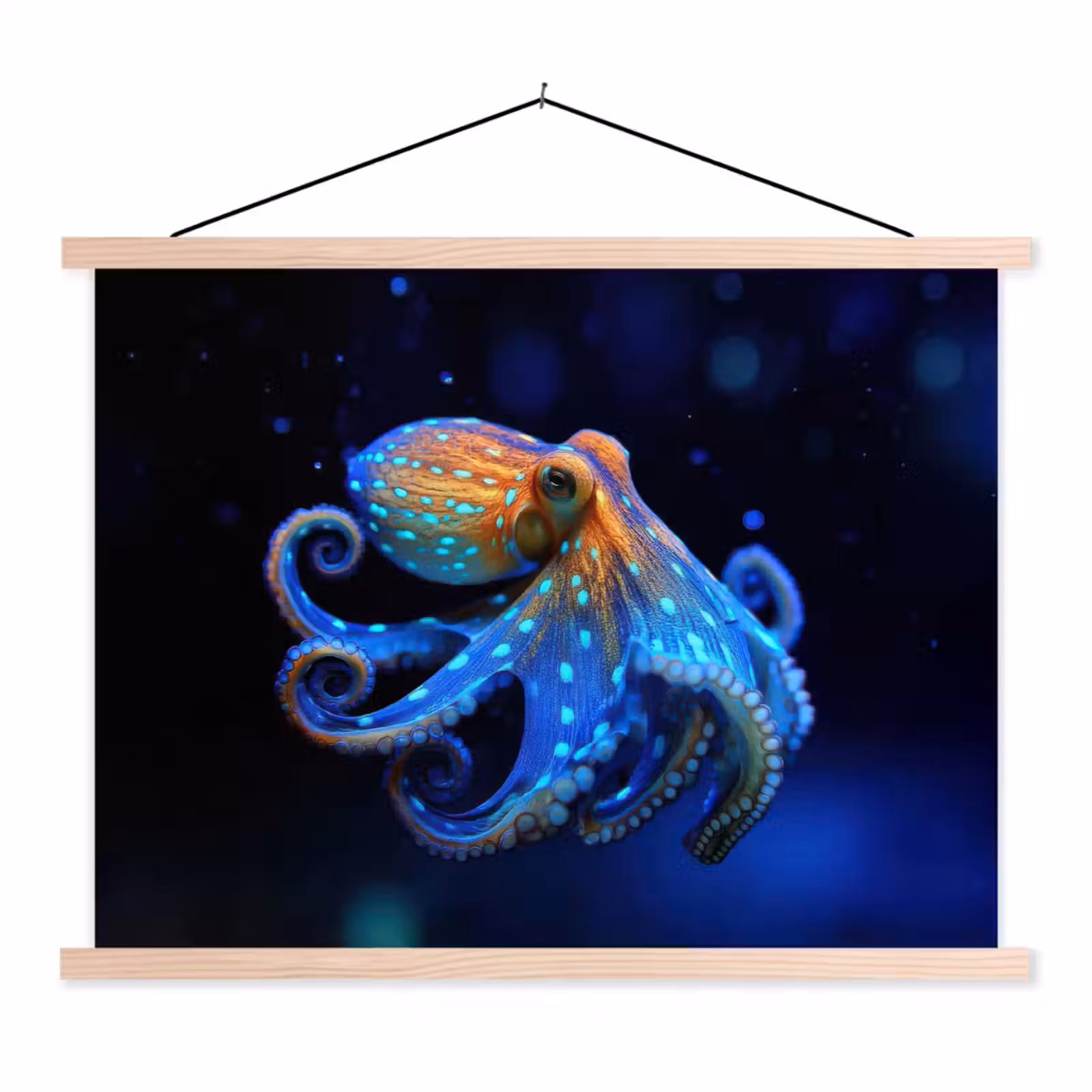 Schoolplaat - Octopus - Stippen - Blauw - Zee — 1