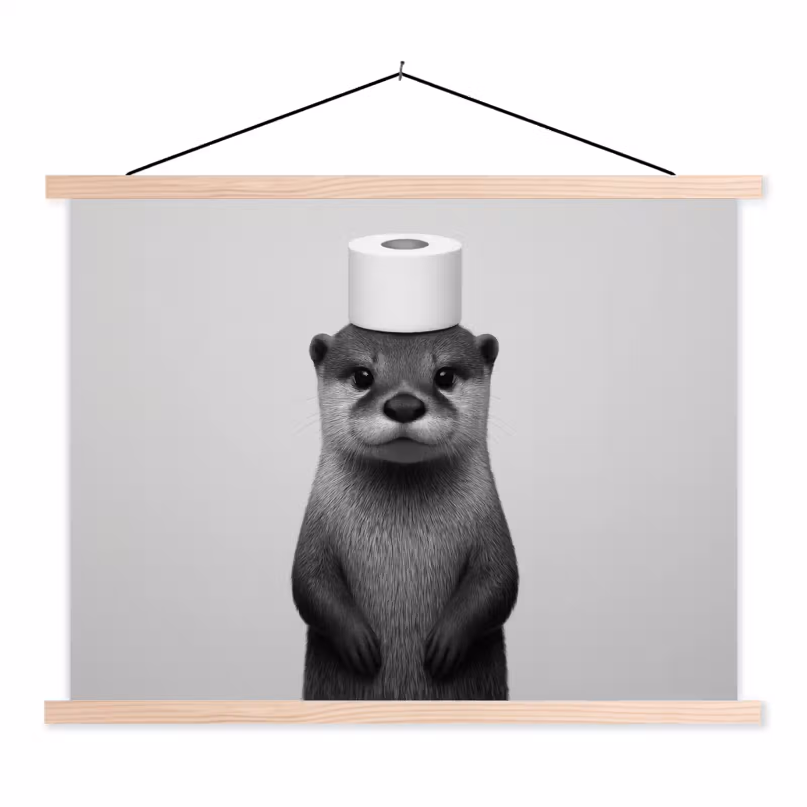 Schoolplaat - Otter - WC rol - Zwart - Wit — 1