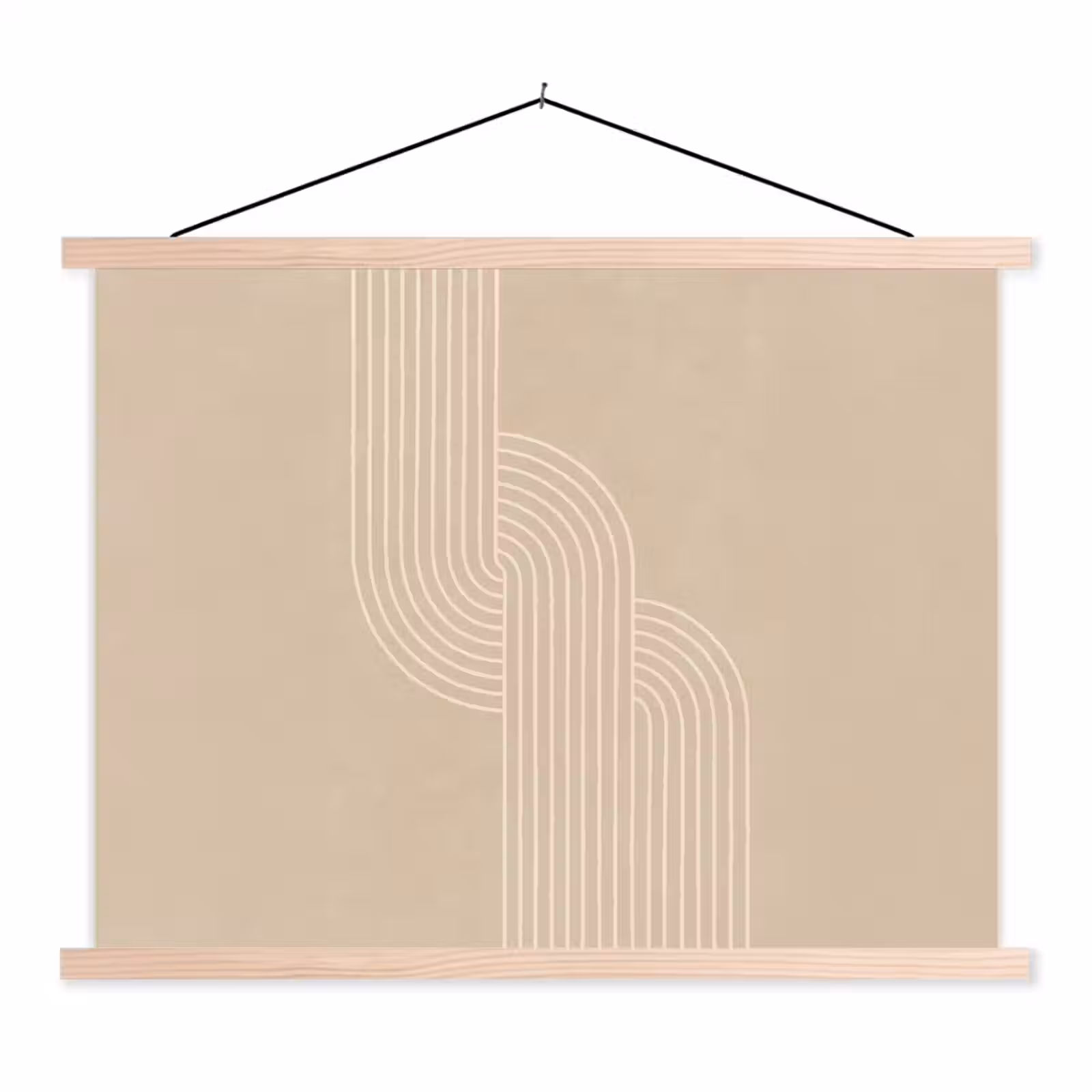 Schoolplaat - Parallelle lijnen - Lichte textuur - Beige — 1