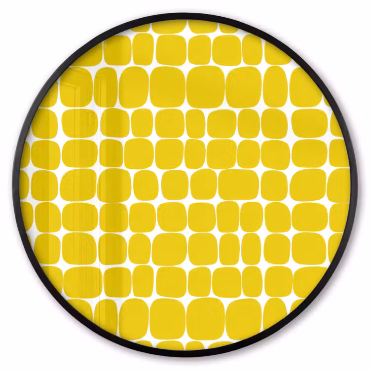 Ronde fotolijst - Stippen - Modern - Geel — 1