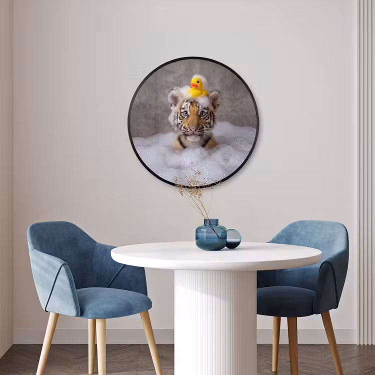 Ronde fotolijst - Welpje - Bad - Geel — 3
