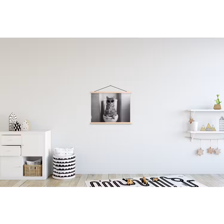 Schoolplaat - Kat - Telefoon - Toilet - Zwart - Wit — 3