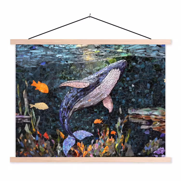 Schoolplaat - Mozaïek - Walvis - Koraal - Water — 1