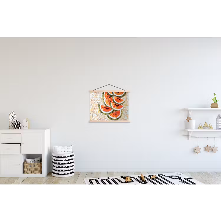 Schoolplaat - Mozaïek - Watermeloen - Rood - Pitten — 3