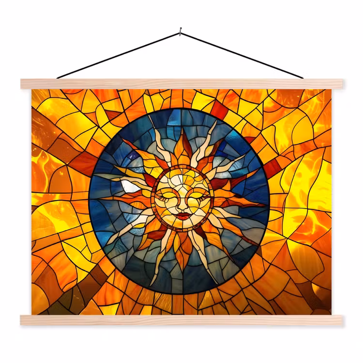 Schoolplaat - Mozaïek - Zon - Geel - Cirkel — 1