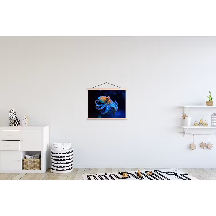 Schoolplaat - Octopus - Stippen - Blauw - Zee — 3