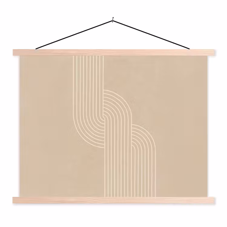 Schoolplaat - Parallelle lijnen - Lichte textuur - Beige — 1