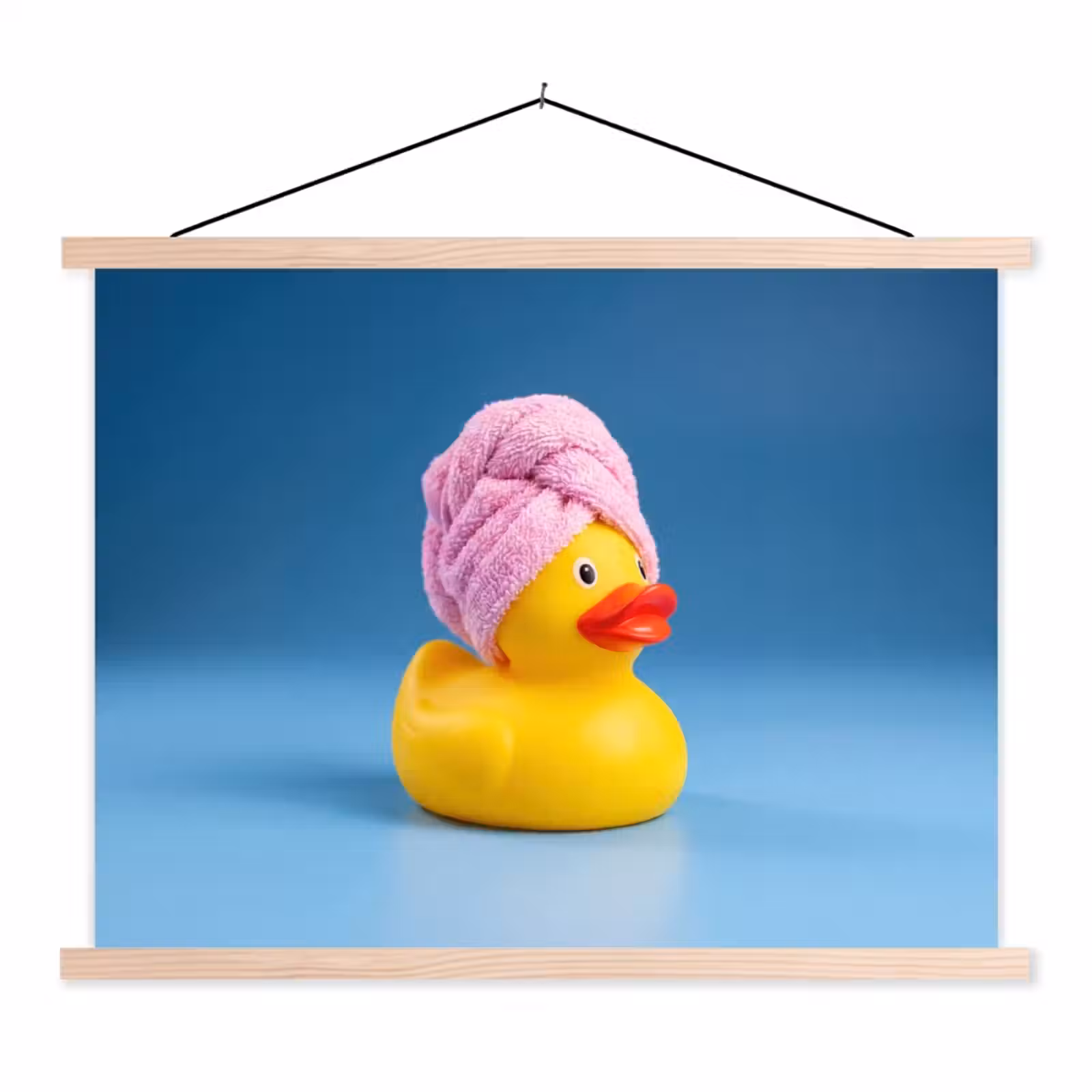 Schoolplaat - Badeend - Handdoek - Blauw — 1