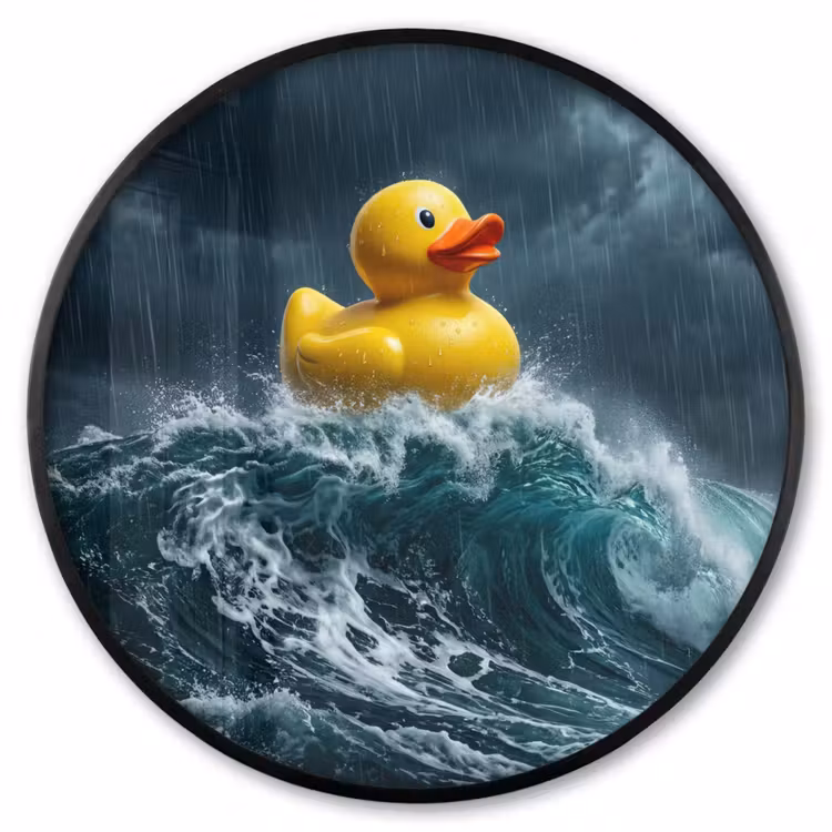 Ronde fotolijst - Storm - Badeend - Golven — 1