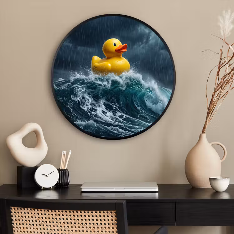 Ronde fotolijst - Storm - Badeend - Golven — 2