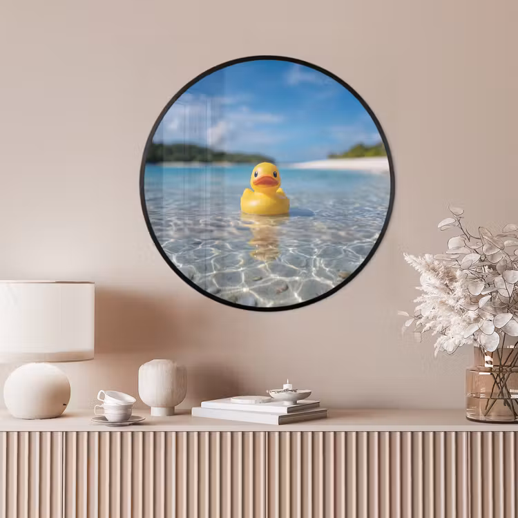 Ronde fotolijst - Tropisch - Badeend - geel — 4