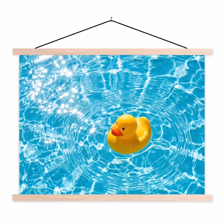 Schoolplaat - Badeend - Dobberen - Blauw — 1