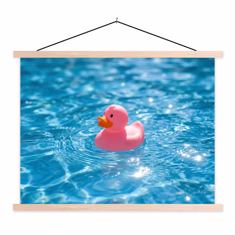 Schoolplaat - Badeend - Dobberend - Roze — 1
