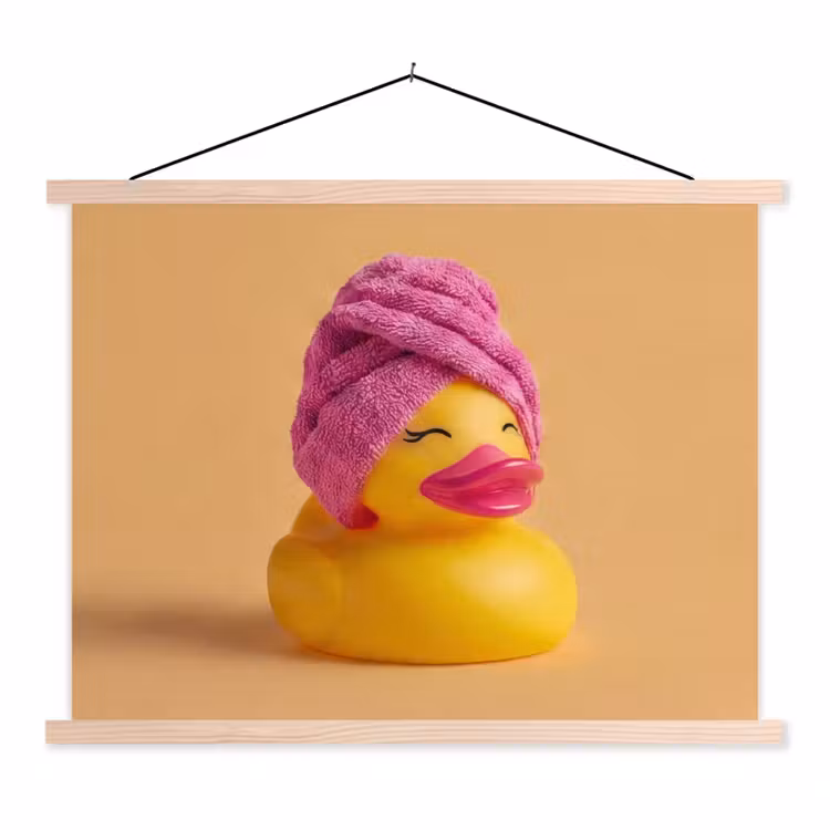 Schoolplaat - Badeend - Handdoek - Kleurrijk — 1