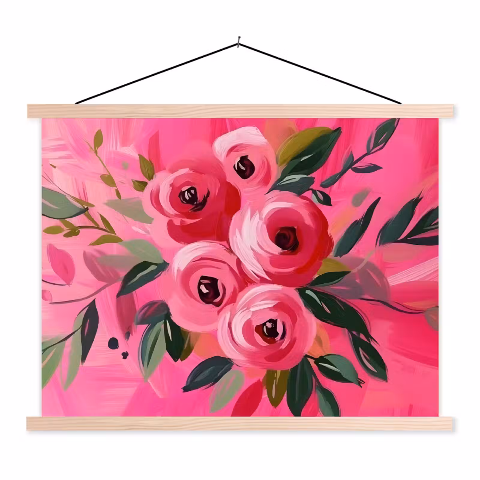 Schoolplaat - Bloemen - Verf - Roze — 1