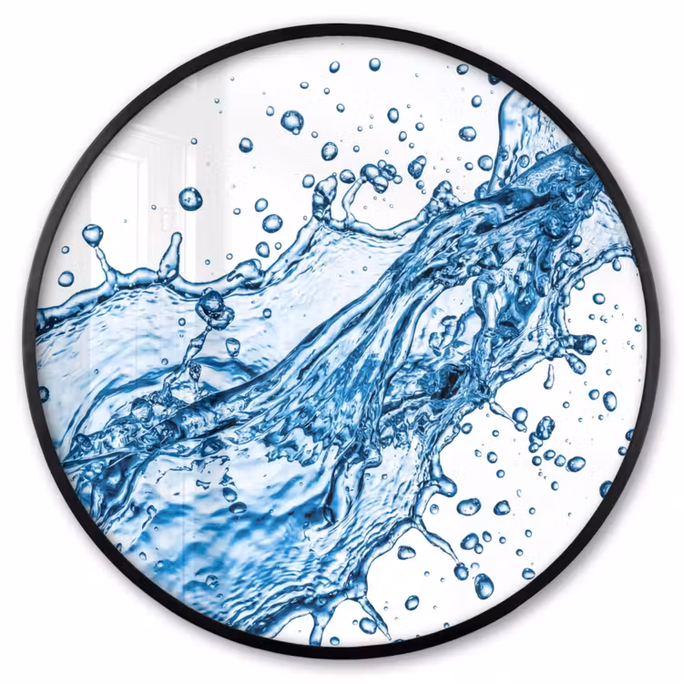 Ronde fotolijst - Spash - Water - Blauw — 1