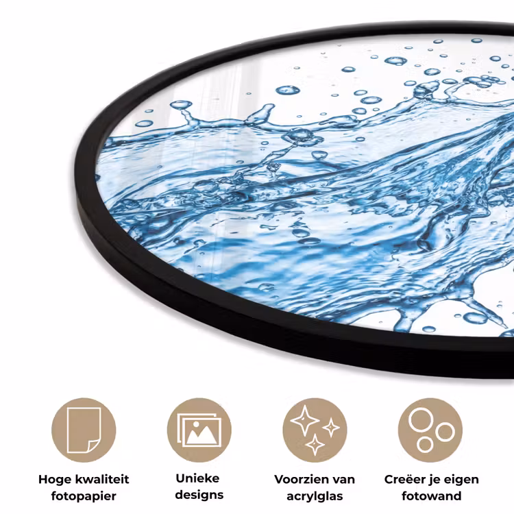 Ronde fotolijst - Spash - Water - Blauw — 5