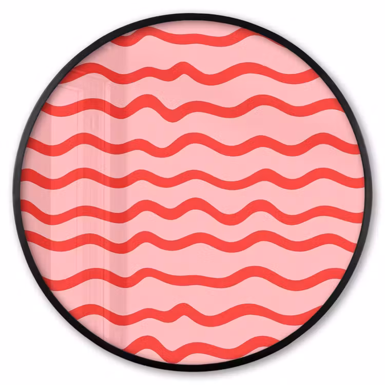 Ronde fotolijst - Speels - Patroon - Rood — 1