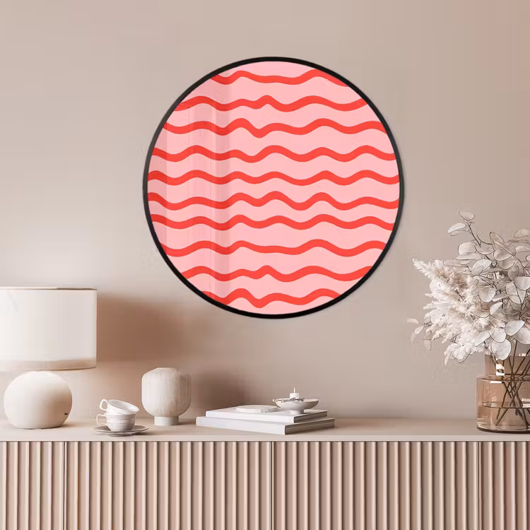 Ronde fotolijst - Speels - Patroon - Rood — 4