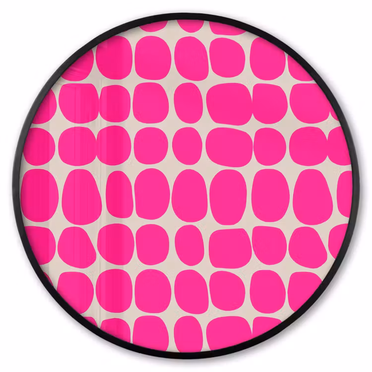 Ronde fotolijst - Stippen - Patroon - Roze — 1
