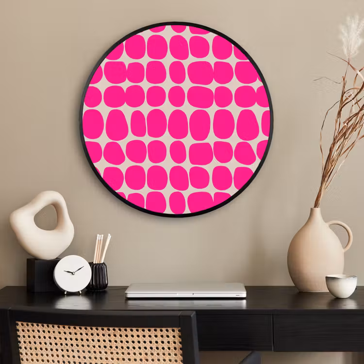Ronde fotolijst - Stippen - Patroon - Roze — 2