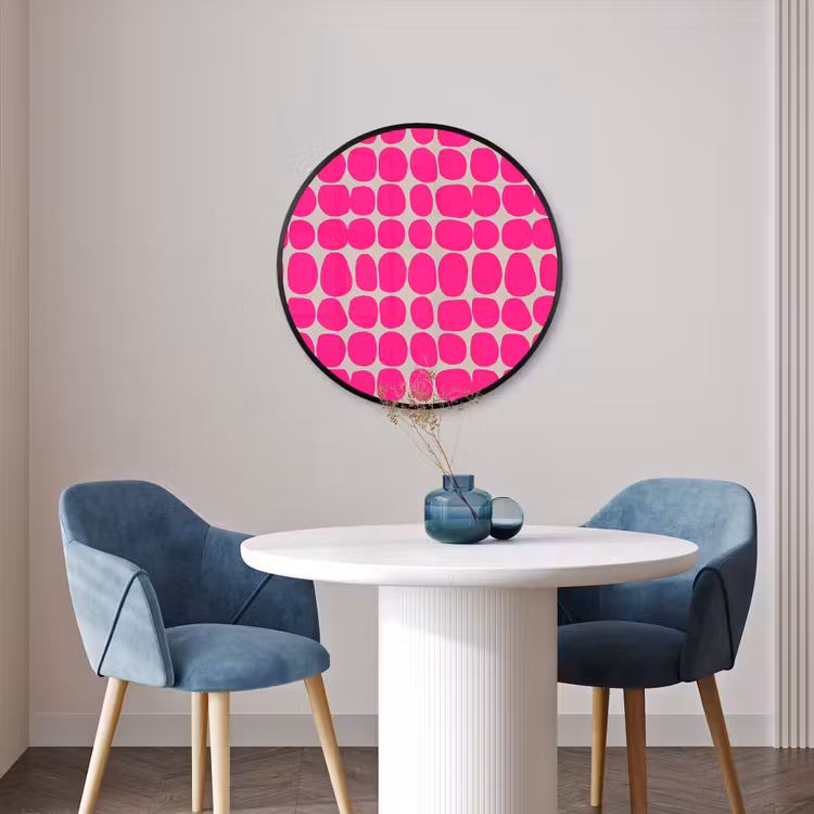 Ronde fotolijst - Stippen - Patroon - Roze — 3