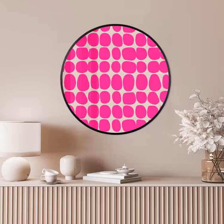 Ronde fotolijst - Stippen - Patroon - Roze — 4