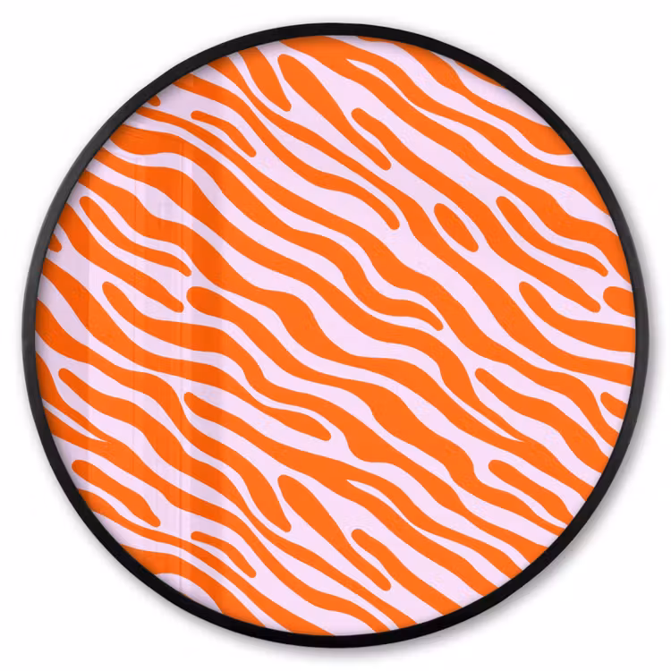 Ronde fotolijst - Strepen - Dynamisch - Oranje — 1