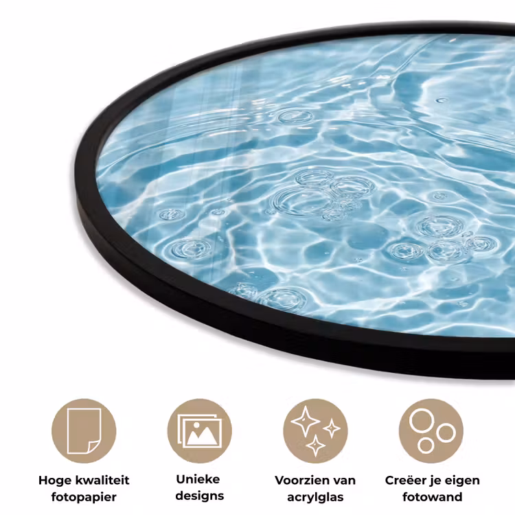 Ronde fotolijst - Water - Blauw - bubbels — 5