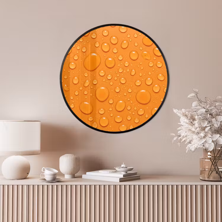 Ronde fotolijst - Water - Druppels - Oranje — 4