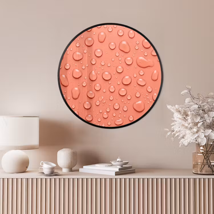 Ronde fotolijst - Water - Druppels - Roze — 4