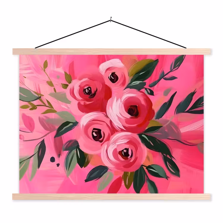 Schoolplaat - Bloemen - Verf - Roze — 1