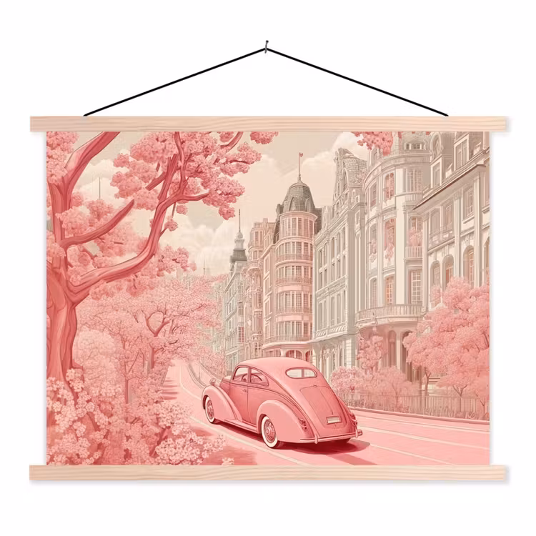 Schoolplaat - City - Car - Pink — 1