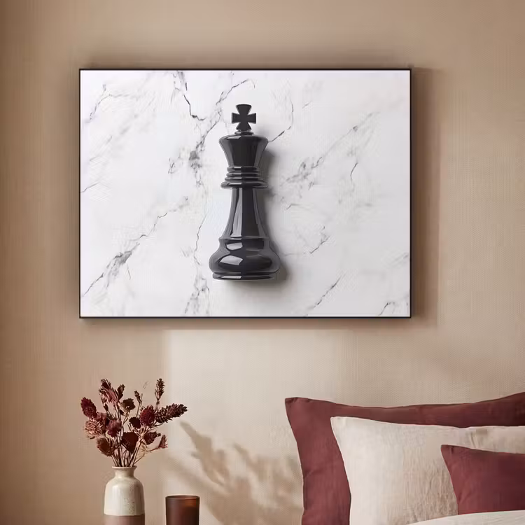 Art Frame - Schaakstuk - Koning - Zwart - Marmer — 2