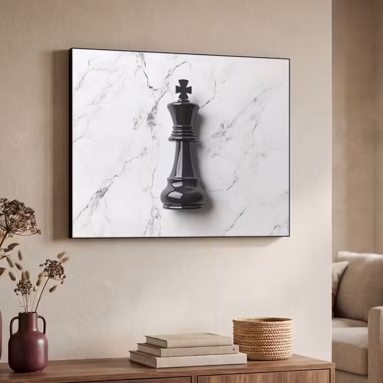 Art Frame - Schaakstuk - Koning - Zwart - Marmer — 4