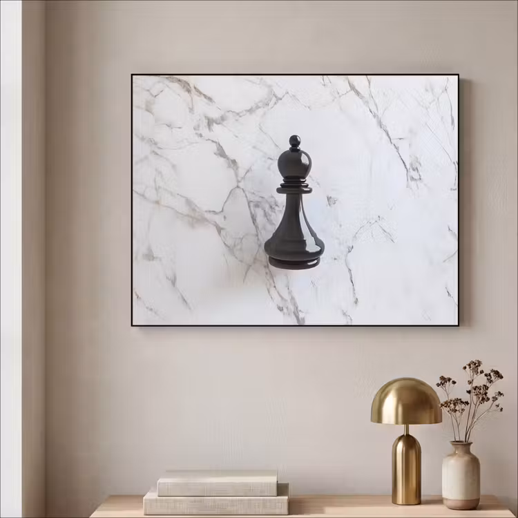 Art Frame - Schaakstuk - Loper - Zwart - Marmer — 3