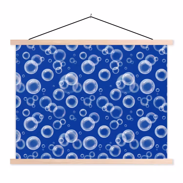 Schoolplaat - Bubbels - Patroon - Blauw — 1