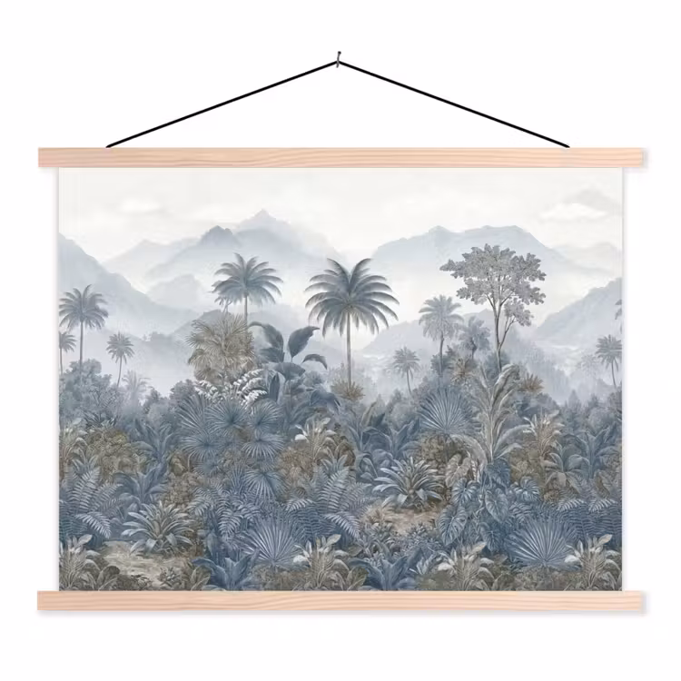 Schoolplaat - Jungle - Landschap - Blauw — 1