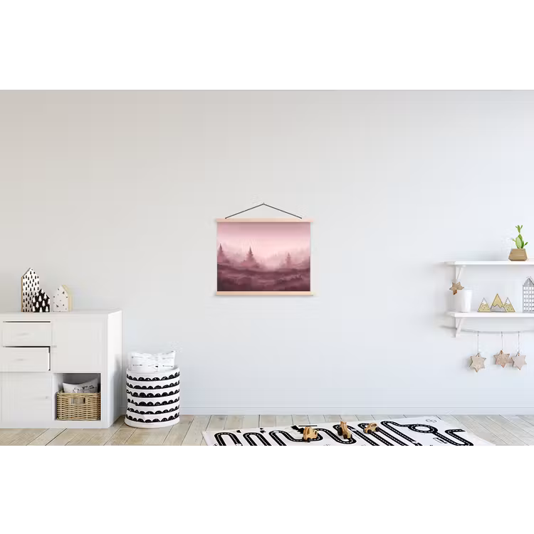 Schoolplaat - Landschap - Mistig - Roze — 3