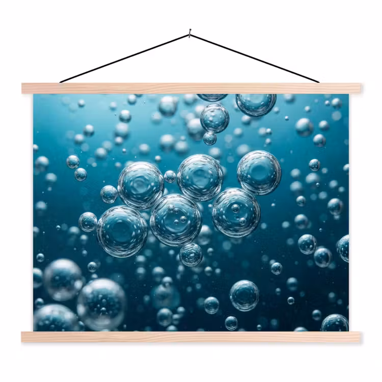Schoolplaat - Luchtbellen - Dynamisch - Blauw — 1