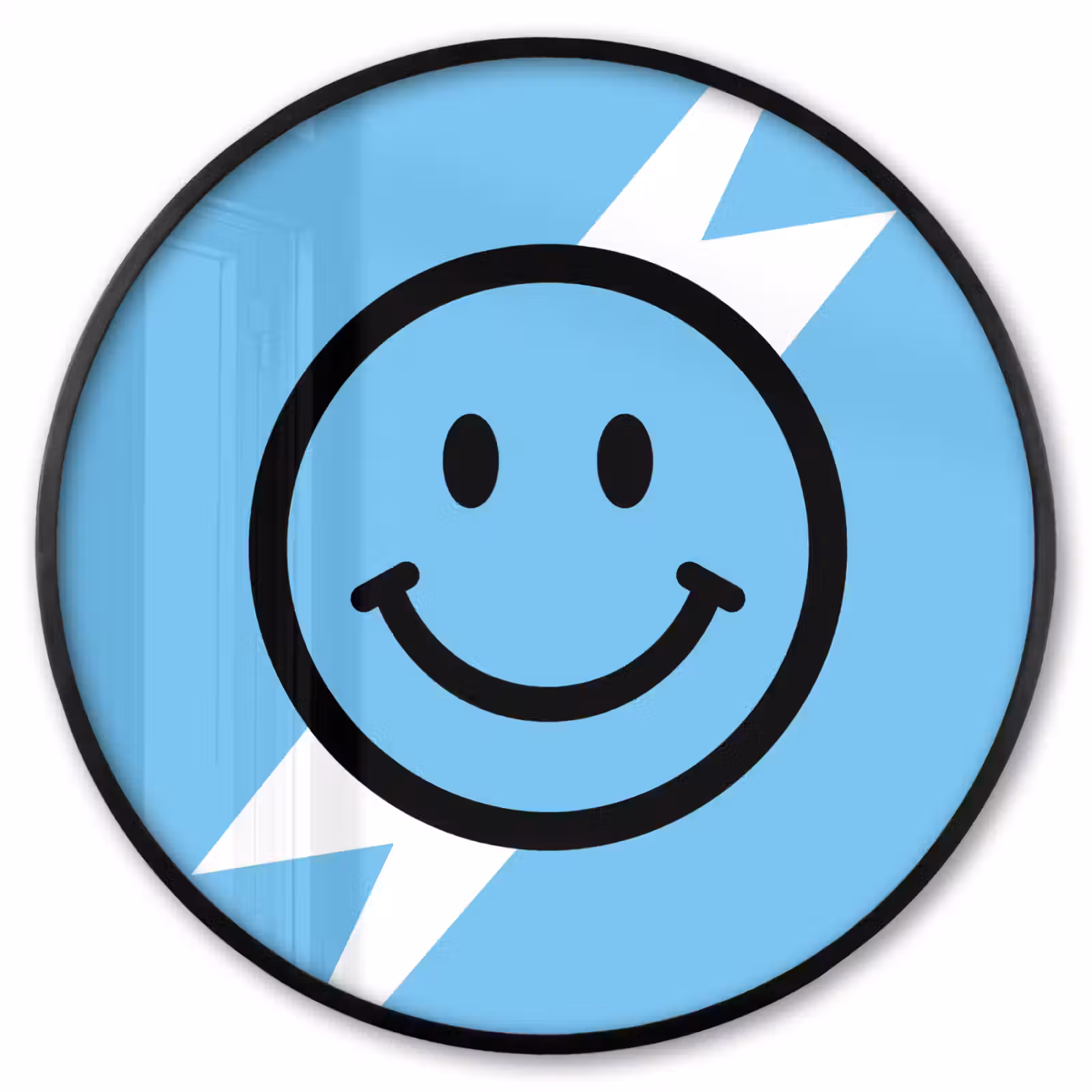 Ronde fotolijst - Smiley - Blauw - Bliksem — 1