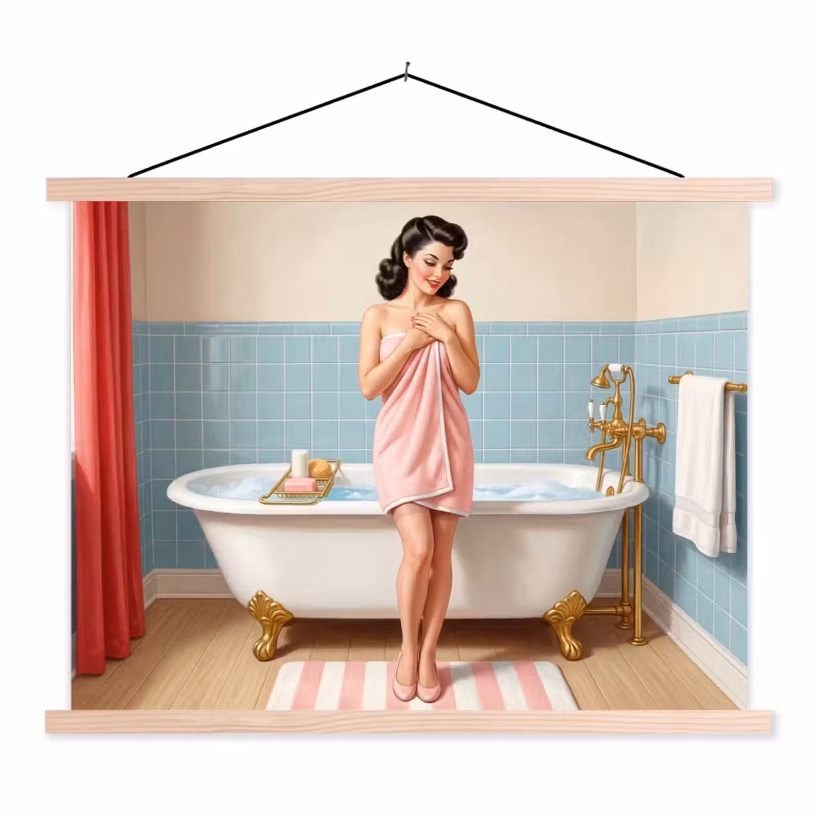 Schoolplaat - Badkamer - Vrouw - Roze — 1