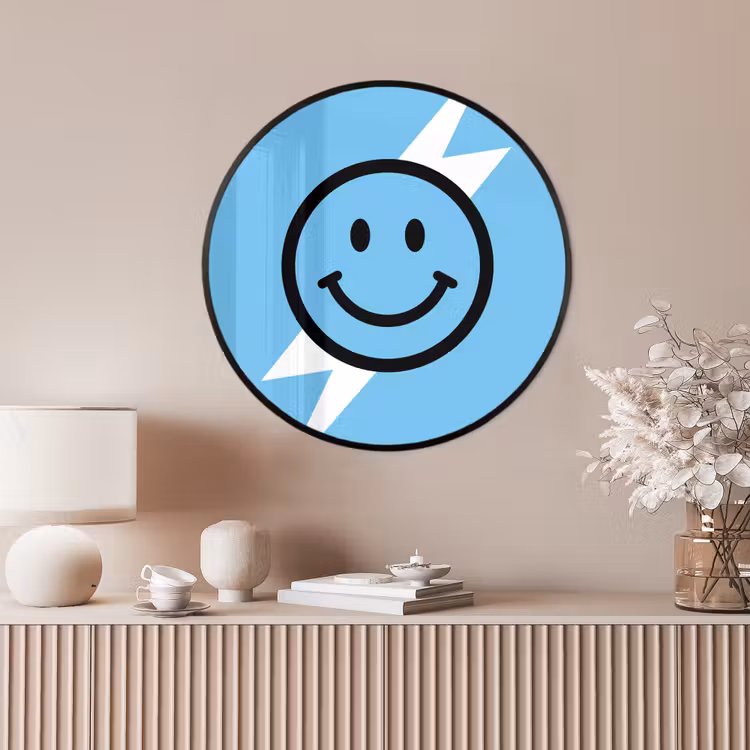Ronde fotolijst - Smiley - Blauw - Bliksem — 4