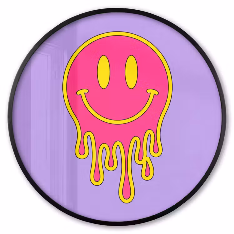 Ronde fotolijst - Smiley - Drip - Neon — 1