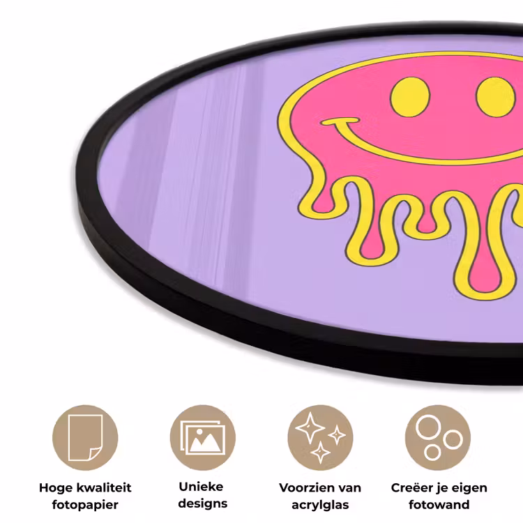 Ronde fotolijst - Smiley - Drip - Neon — 5