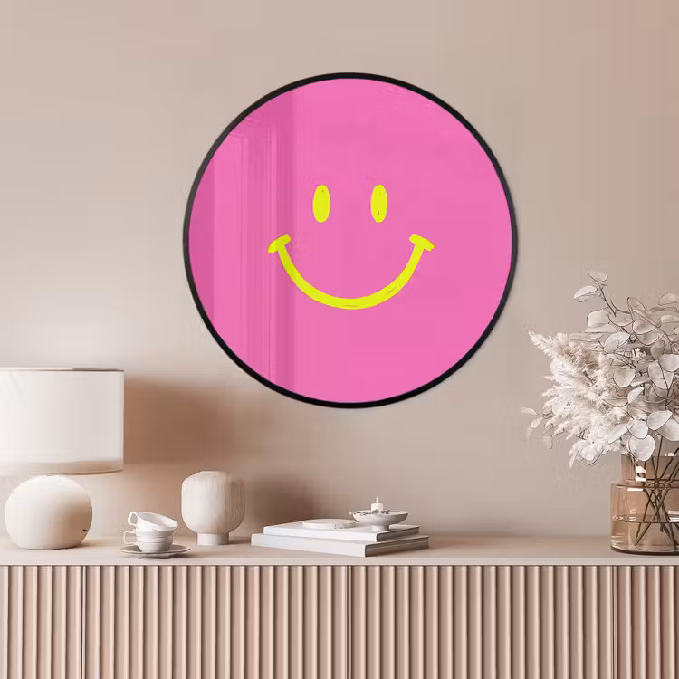 Ronde fotolijst - Smiley - Vrolijk - Roze — 4