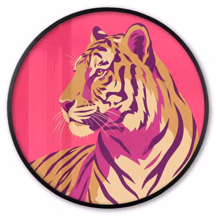 Ronde fotolijst - Tijger - Modern - Neon — 1