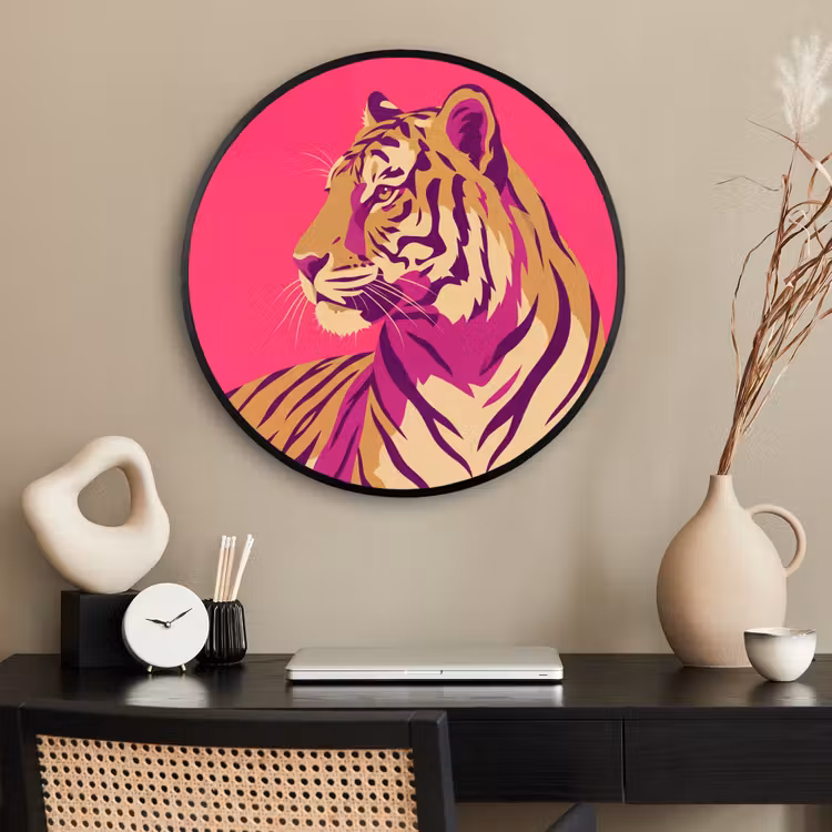 Ronde fotolijst - Tijger - Modern - Neon — 2