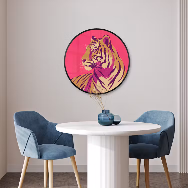 Ronde fotolijst - Tijger - Modern - Neon — 3