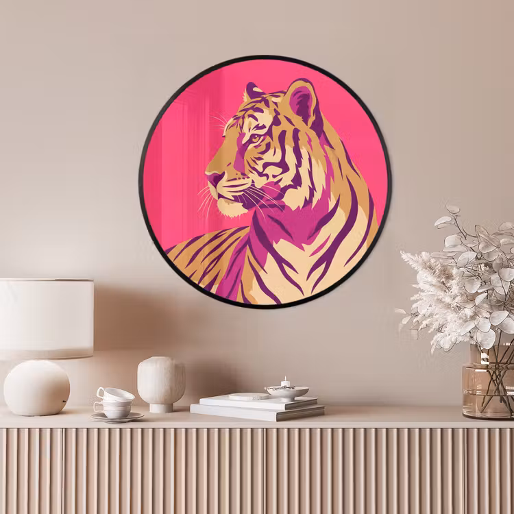 Ronde fotolijst - Tijger - Modern - Neon — 4